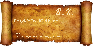 Bogdán Klára névjegykártya