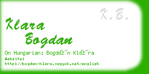 klara bogdan business card